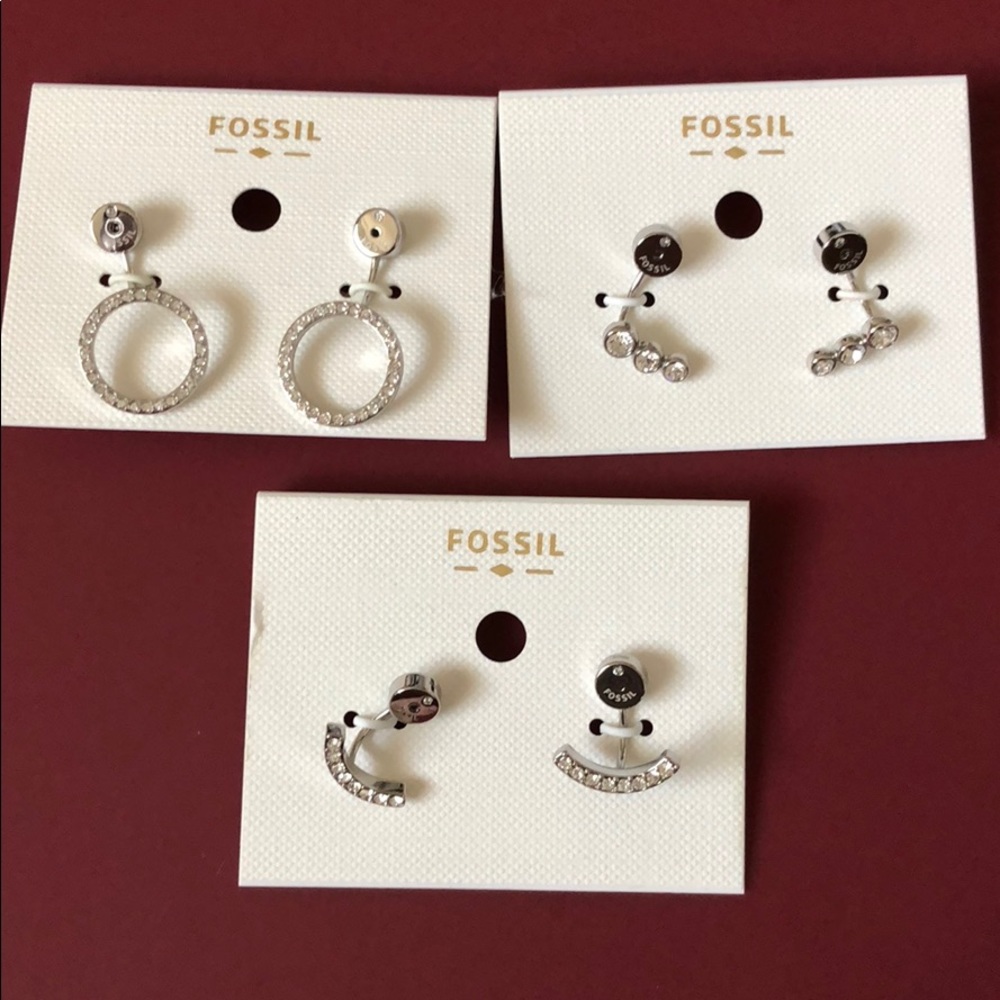 Fossil Earring Jacket (silver)